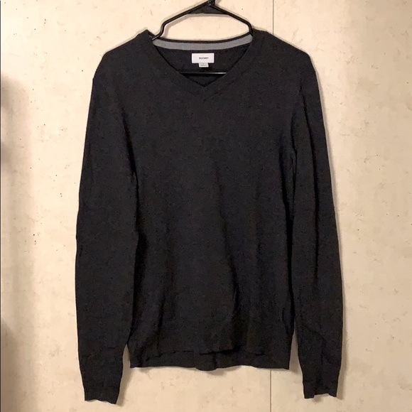 Old Navy V-Neck Knit Sweater (Dark Gray) - Picture 1 of 3